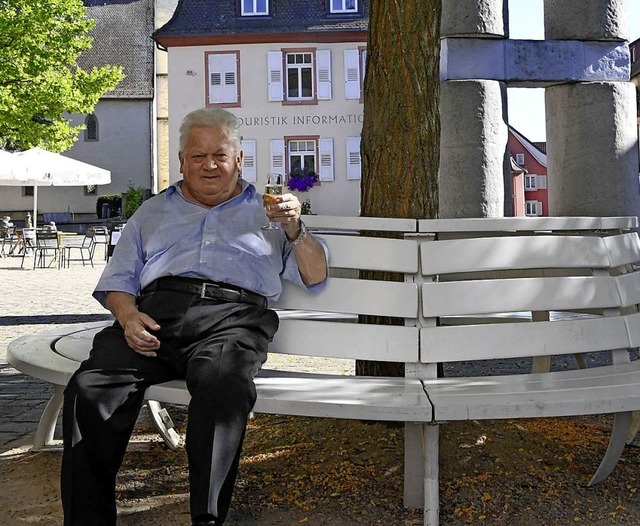 Eine Bank von Schreinermeister  Norber...ischen Ledro- und Markgrfler Platz.    | Foto: Volker Mnch