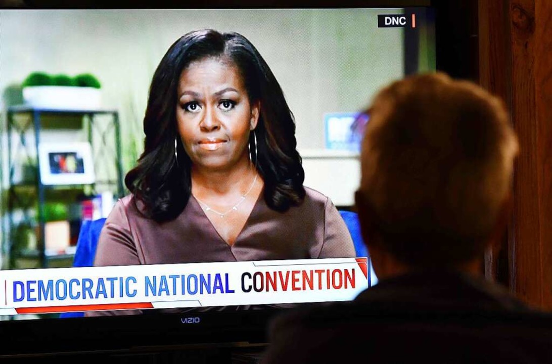 Michelle Obama bei ihrer vielzitierten Rede.  | Foto: CHRIS DELMAS (AFP)