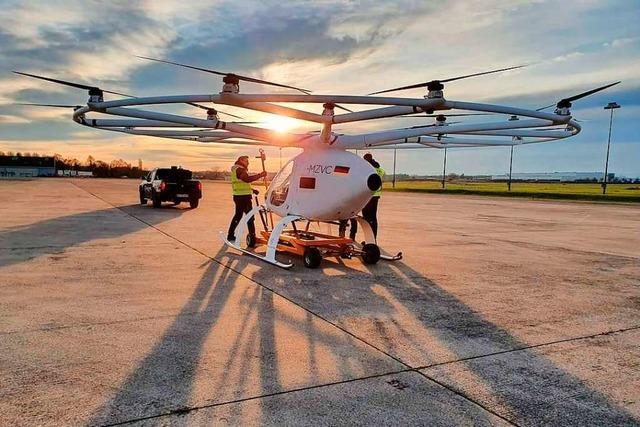 Bruchsaler Unternehmen testet Volocopter auf dem Lahrer Flugplatz