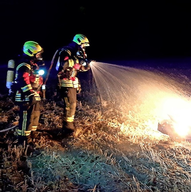 Nchtlicher Lscheinsatz der Riegeler Wehr am Dienstag.  | Foto: Feuerwehr Riegel