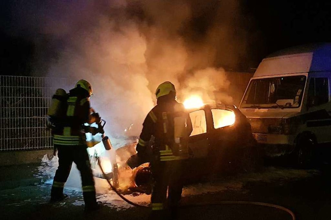 Fahrzeugbrand in Riegel.  | Foto: Feuerwehr Riegel