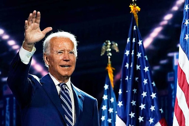 Joe Biden whrend des Parteitags   | Foto: Carolyn Kaster (dpa)