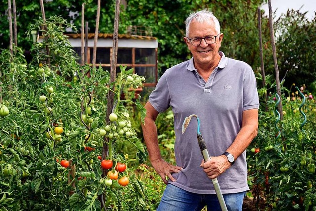 Knftig will sich Herbert Mayer verstrkt seinen prchtigen Tomaten widmen.  | Foto: Thomas Kunz