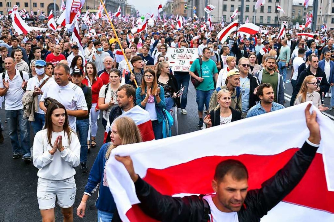 Großdemonstration in Minsk  | Foto: SERGEI GAPON (AFP)