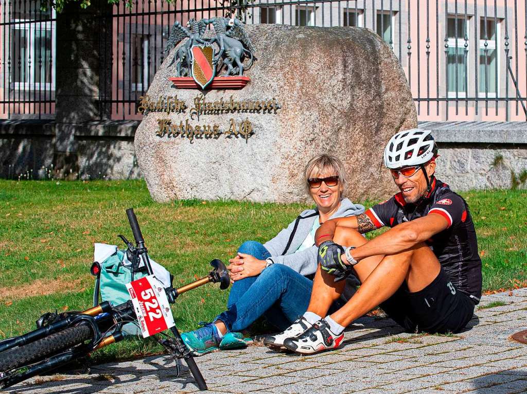 Rothaus Bike Giro Hochschwarzwald:  Auf dem Brauereigelnde vor dem Start am Sonntag.