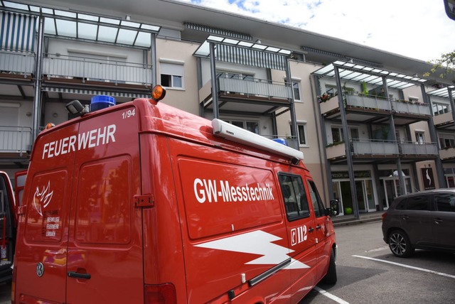 In der Wohnresidenz am Engelplatz luft ein Feuerwehreinsatz.  | Foto: Jonas Hirt