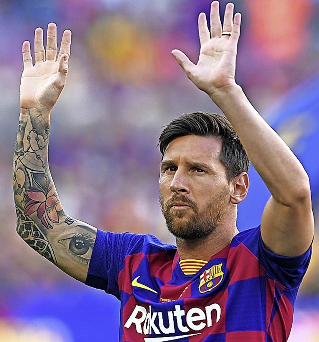 Lionel Messi mit einer Gestik, als wolle er sagen, es war genug.  | Foto: JOSEP LAGO (AFP)