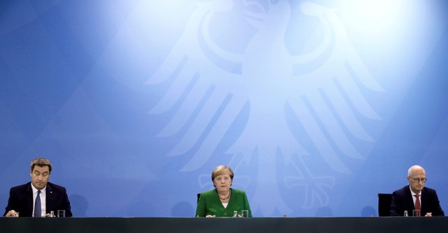 &#8222;Wir nehmen diesen Anstieg in de...nte Kanzlerin Merkel nach dem Treffen.  | Foto: MICHELE TANTUSSI (AFP)