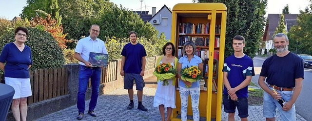 Bei der kleinen Einweihung des offenen...Herta Wagner, John und Horst Lederer.   | Foto: Gemeinde