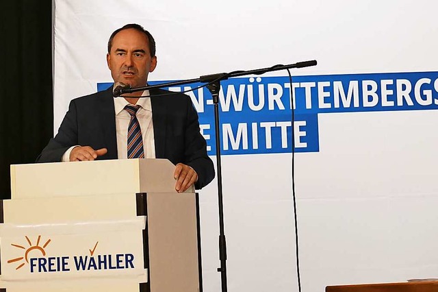 Bayerns Freie-Whler-Chef Hubert Aiwanger auf der Veranstaltung in Baden-Baden  | Foto: Christiane Krause