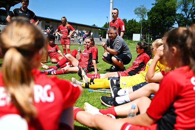 Besprechung der U-17-Frauen des SC Fre...piel gegen den  1. FFC Turbine Potsdam  | Foto: Patrick Seeger