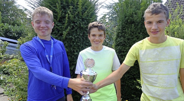 Marvin und Leon Duttlinger und Leo Bec...g (U15) im badischen Pokalwettbewerb.   | Foto: Heidi rombach