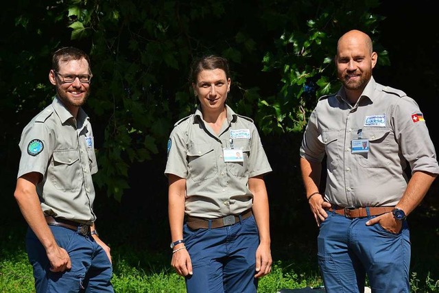 Die Ranger Yannick Bucher, Martha Koelbing und Raphael Bhm (von links)  | Foto: Hannes Lauber