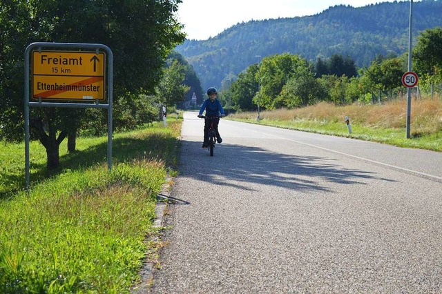 Vor allem fr Kinder wie ihren Sohn Le...Nadine Lemke einen Radweg an der L103.  | Foto: Lena Marie Jrger