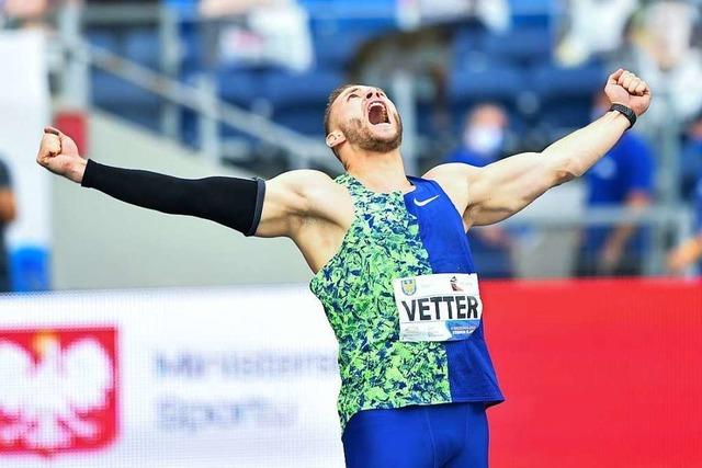 Johannes Vetter nach seinen 97,76 Metern: 