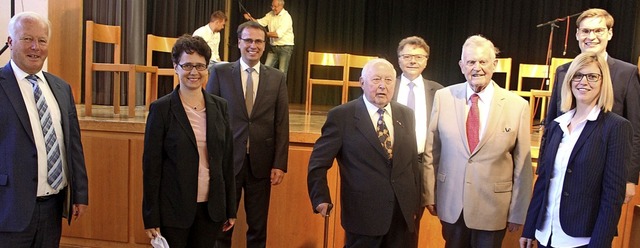 CDU-Prominenz gratulierte Alois Schtz...mitte) in Kollnau zum 95. Geburtstag.   | Foto: Bernd Fackler