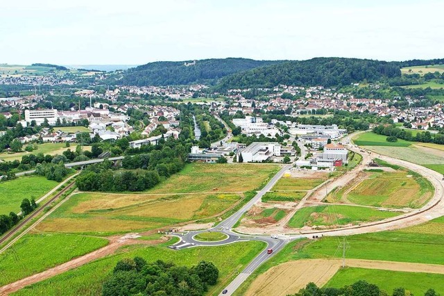 Der Bauplatz des Zentralklinikums. Die...(rechts) ist mittlerweile asphaltiert.  | Foto: Landratsamt Lrrach, FB Vermessung & Geoionformation