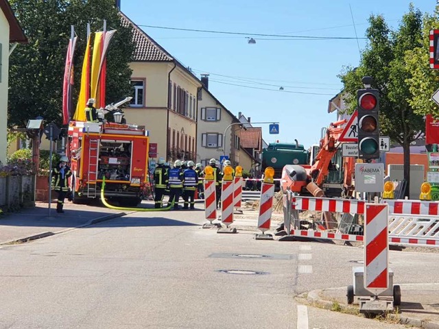 Die Feuerwehren Lahr und Mahlberg sind im Einsatz.  | Foto: Karl Kovacs