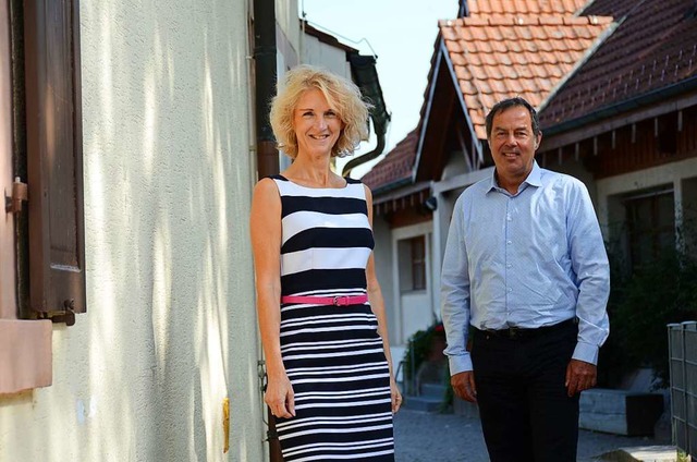 Daniela Meier und Andreas Schneucker  nach dem BZ-Sommerinterview  | Foto: Moritz Lehmann