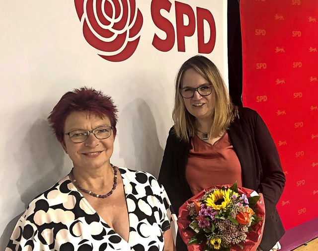 Gabi Rolland (links) und Viviane Sigg ...r die SPD im Wahlkreis 47 ins Rennen.   | Foto: Joachim Rderer
