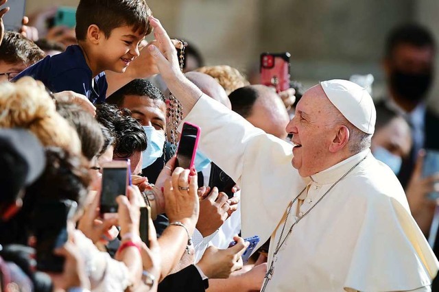 Papst Franziskus bei einer Audienz in Rom  | Foto: Evandro Inetti (dpa)