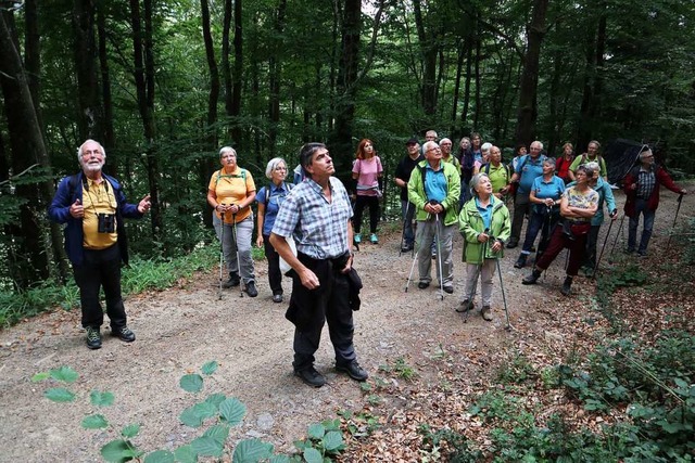 Peter Willmann (links) war  in seinem ...an im Wald die Blicke richten sollte.   | Foto: Schwarzwaldverein Winden