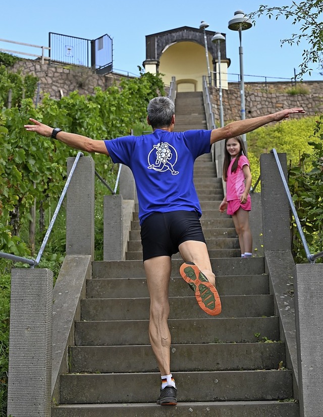 Spa muss zwischendurch auch mal  drin...fhrenden Stufen  der Spitzbergtreppe.  | Foto: Privat