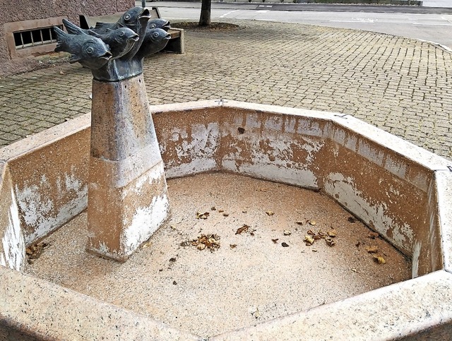 Der Brunnen vor dem Rathaus soll wieder sprudeln.   | Foto: Edgar Steinfelder