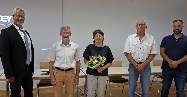 Brgermeister Oliver Rein  dankte Anto...aniel Schchtele (von links) zur Wahl.  | Foto: Christine Weirich