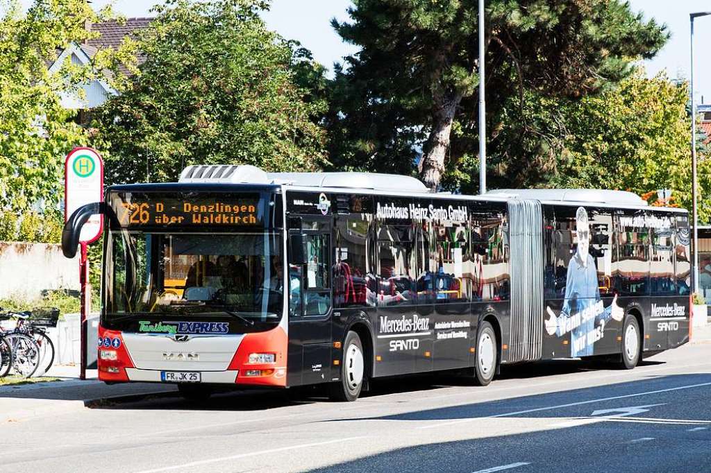 Schienenersatzverkehr nach Waldkirch ist zu