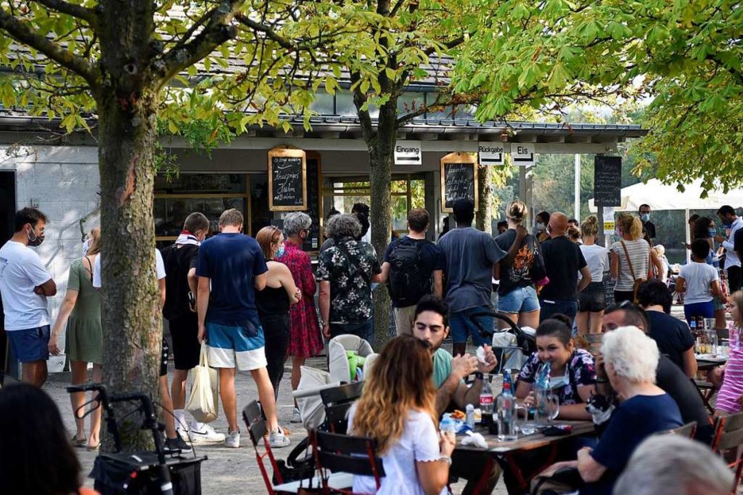 Beliebtes Ziel: Die Gastronomie am Nordwestrand des Gelndes  | Foto: Thomas Kunz