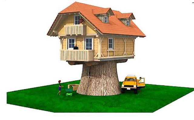 So sollen die Baumhuser aussehen.  | Foto: Architekturbro