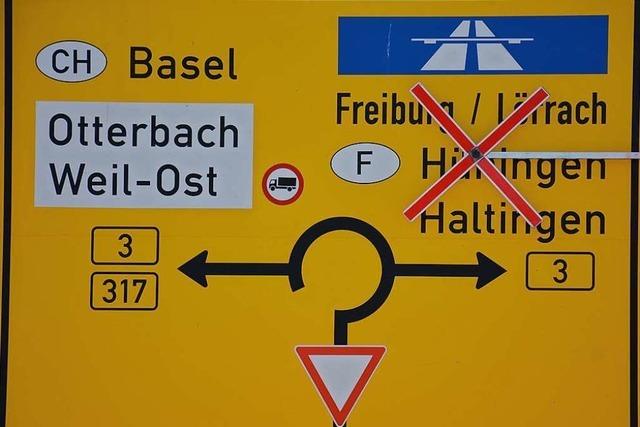 Dauert die B 3-Sperrung in Weil am Rhein noch bis Ende April?