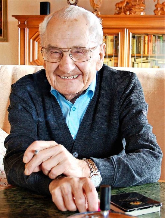 Albert Moritz an seinem 90. Geburtstag im vorigen Jahr  | Foto: Wolfgang Beck