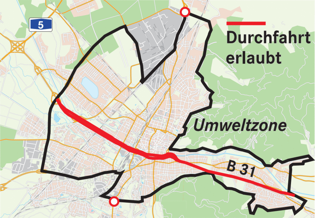 B 31 soll raus aus der Umweltzone - Freiburg - Badische Zeitung