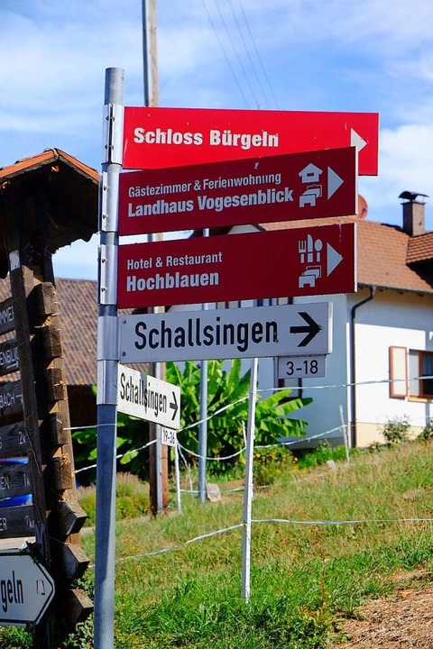 Wohin geht&#8217;s in Schallsingen? Diese Schilder geben Orientierung.  | Foto: Martin Pfefferle