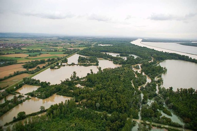 Vorbild fr Meienheim: Der Polder Altenheim beim Hochwasser-Einsatz 2013  | Foto: Regierungsprsidium Freiburg