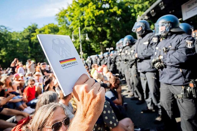 Corona-Demo in Berlin im August  | Foto: Christoph Soeder (dpa)