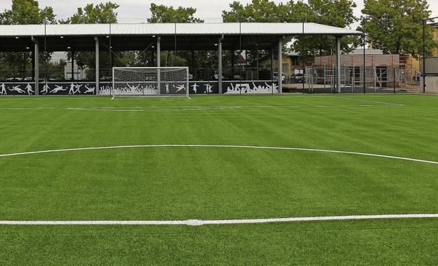 Der Kunstrasenplatz hinter der Freiluf...pfen begann und sich Lcken bildeten.   | Foto: Stadtverwaltung Weil am Rhein