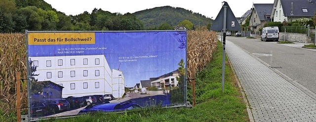 Das von der Brgerinitiative aufgestel...Bauhof der Gemeinde wieder abgerumt.   | Foto: Brgerinitiaitve Baugebiet Bollschweil