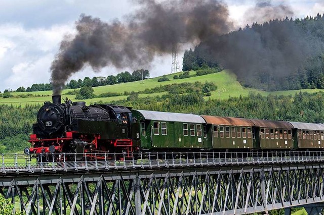 Die Sauschwnzlebahn fhrt von Blumberg nach Weizen und wieder zurck.  | Foto: Patrick Seeger (dpa)
