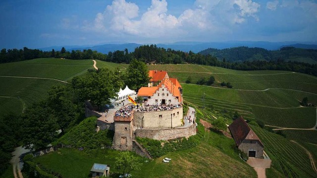 Eine Luftaufnahme des Schlosses Staufenberg bei Durbach.  | Foto: Michael Saurer