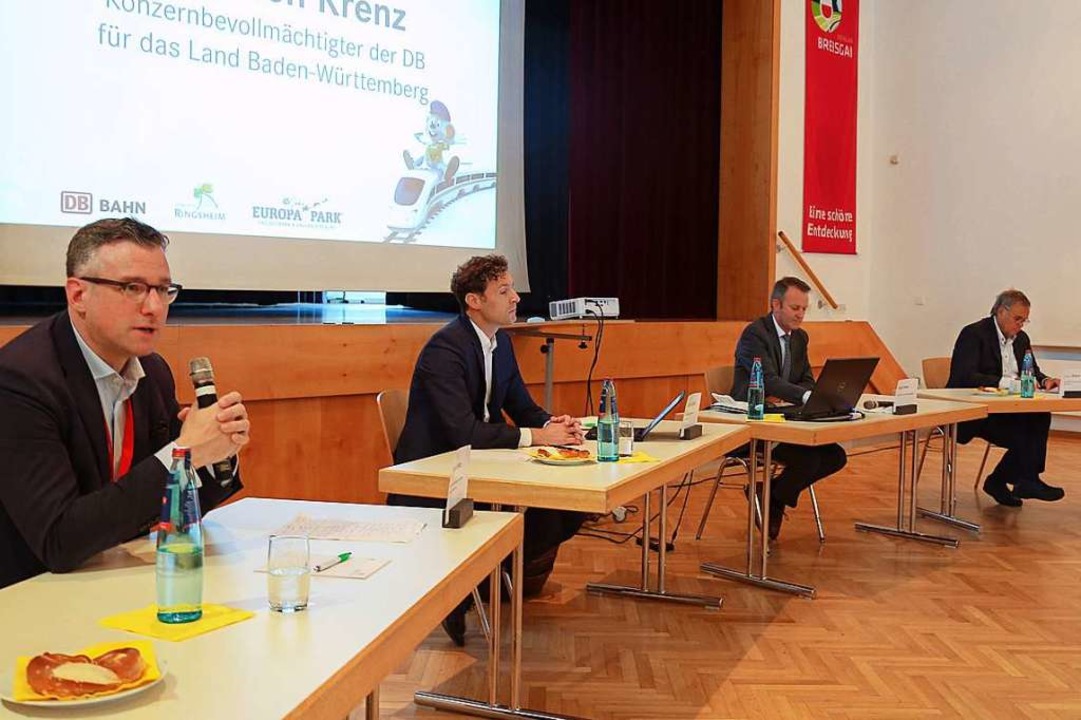 Groer Bahnhof fr ein neues Bahnproje...Mack (von links) bei der Prsentation.  | Foto: Sandra Decoux-Kone