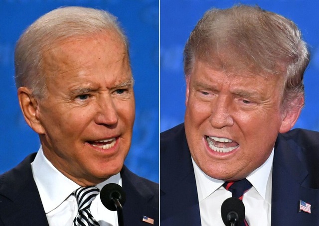 Die Kontrahenten: Biden und Trump.  | Foto: JIM WATSON, SAUL LOEB (AFP)