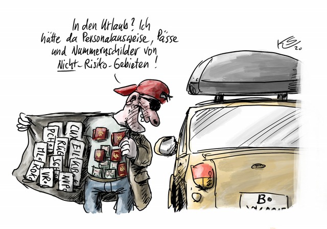 So sieht unser Karikaturist Klaus Stut...r die sogenannten Beherbergungsverbote  | Foto: Klaus Stuttmann