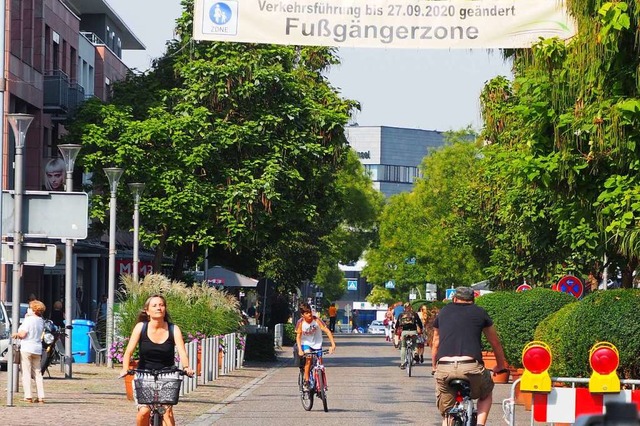 Vor allem Radfahrer haben die Fugnge...in der Innenstadt mit Freuden genutzt.  | Foto: Herbert Frey