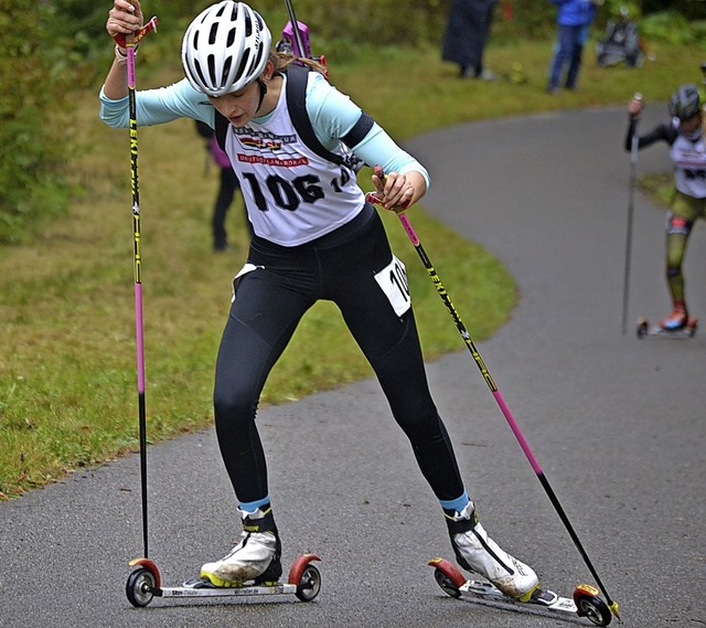 Zweite im Skiroller-Sprint: Sophia Wei vom SC Todtnau  | Foto: Helmut Junkel