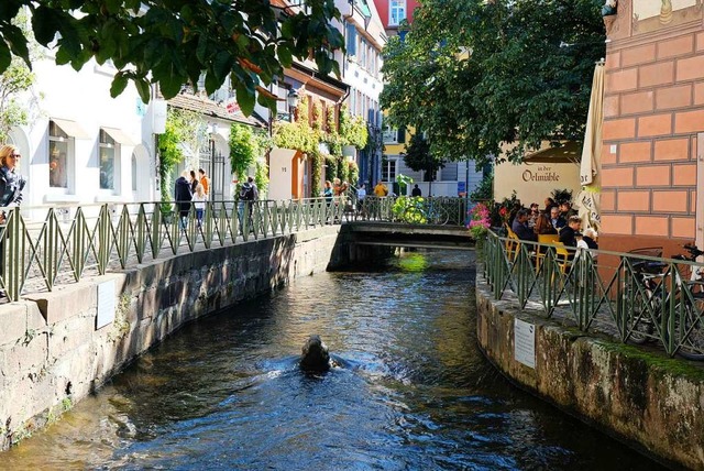 Fast wie Venedig sieht es an der Gerberau in Freiburg aus.  | Foto: Maria-Xenia Hardt