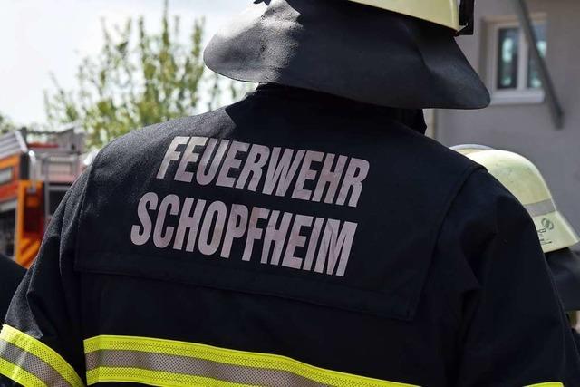 Schuttcontainer brannte neben der Ebert-Schule in Schopfheim