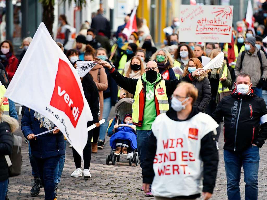 Am Mittwoch streikten in Freiburg rund 500 Menschen.